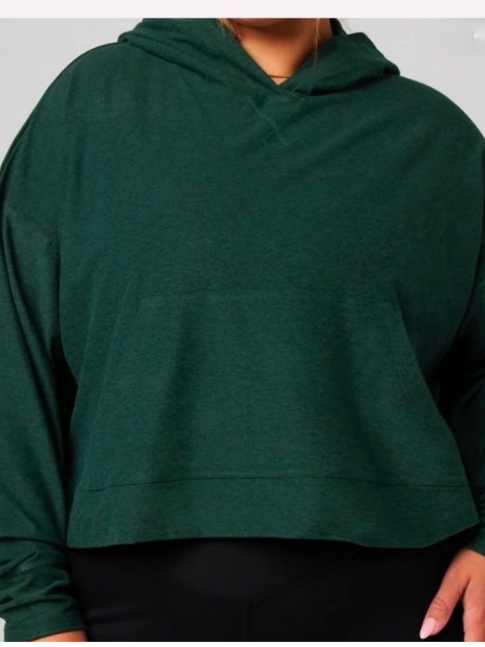 Fabletics Forest Green Cropped Hoodie